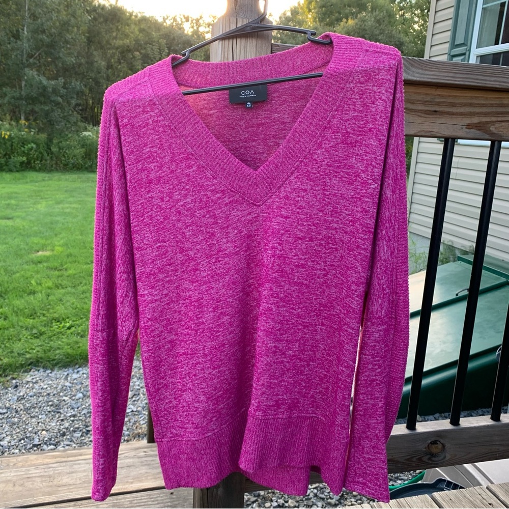Anthro COA heather V neck sweater